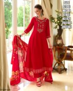 Launching Cool, Comfortable And Attractive Vichitra Silk Kurti Set Which Is Beautifully Decorated With Hand Work