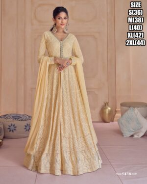 Stunning Embellished Real Georgette Gown Style Indo-Western For Weddings