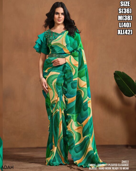 Presenting Ready To Wear Saree With Stitched Heavy Blouse (One Minute Sarees)