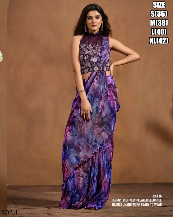 Presenting Ready To Wear Saree With Stitched Heavy Blouse (One Minute Sarees)