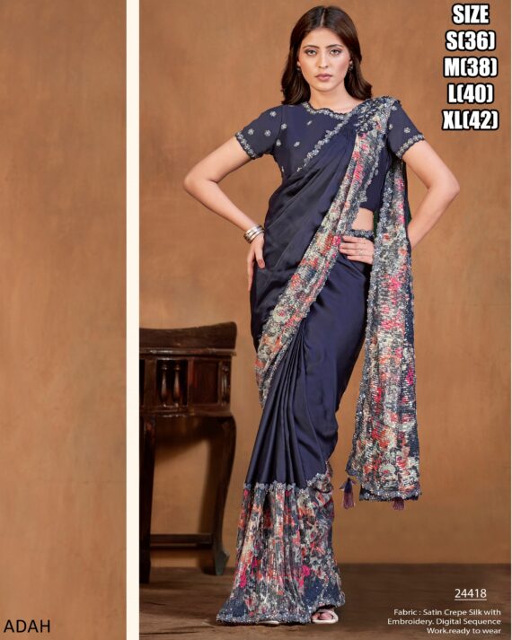 Presenting Ready To Wear Saree With Stitched Heavy Blouse (One Minute Sarees)