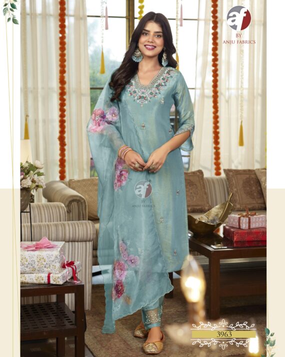 This Festival Season's Elevate Your Wardrobe With Stylish And Pure Tissue Shimmer Kurti Pant Sets