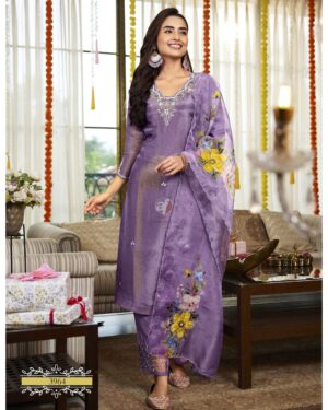 This Festival Season's Elevate Your Wardrobe With Stylish And Pure Tissue Shimmer Kurti Pant Sets