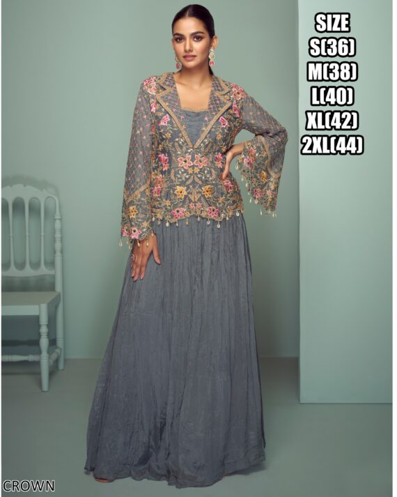 Introducing Our Exquisite Three Piece Sets, Crafted With The Finest Chinon Fabric And Embroidery Work