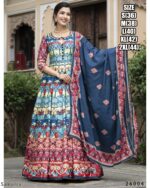 Captivating Multi Colours Of Digital Printed Dola Silk Event Wear Gown With Dupatta