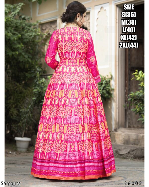 Captivating Multi Colours Of Digital Printed Dola Silk Event Wear Gown With Dupatta