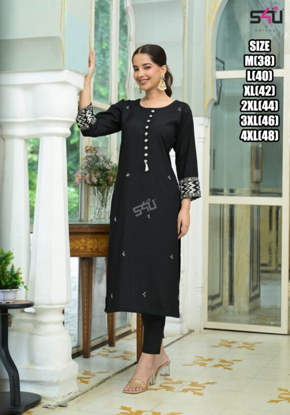 Our New Arrivals Casual Rayon Kurti Dresses With Intricate Printed With Hand Work