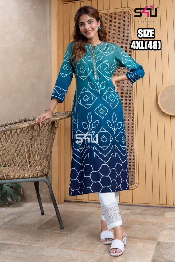 Our New Arrivals Casual Rayon Kurti Dresses With Intricate Printed With Hand Work