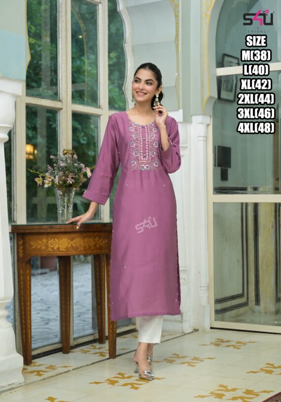 Our New Arrivals Casual Rayon Kurti Dresses With Intricate Printed With Hand Work