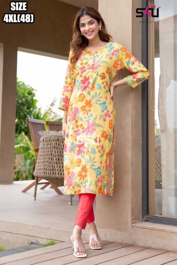 Our New Arrivals Casual Rayon Kurti Dresses With Intricate Printed With Hand Work