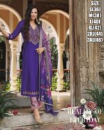Buy Outstanding Multi Colour Embroidered Jacquard Viscose Designer Salwar Suits