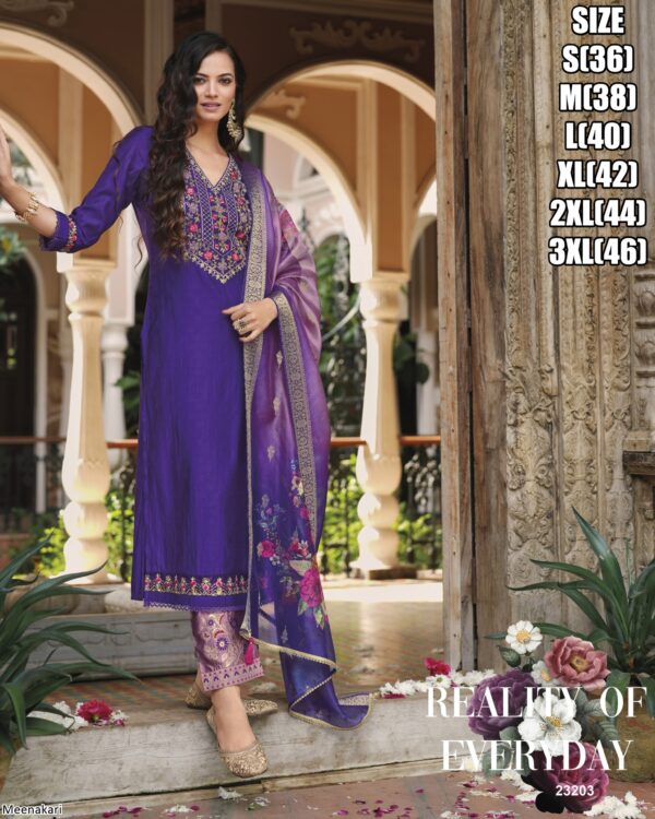Buy Outstanding Multi Colour Embroidered Jacquard Viscose Designer Salwar Suits