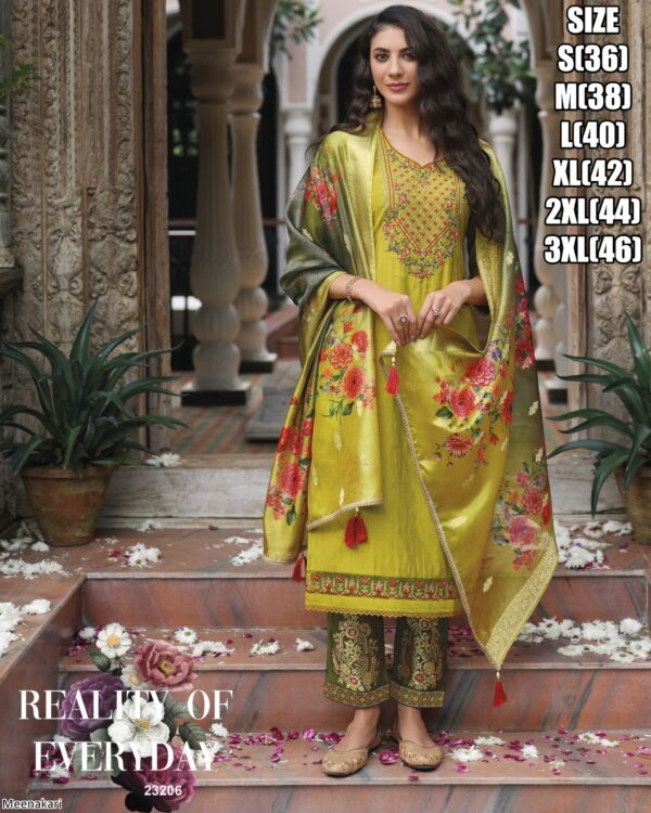 Buy Outstanding Multi Colour Embroidered Jacquard Viscose Designer Salwar Suits