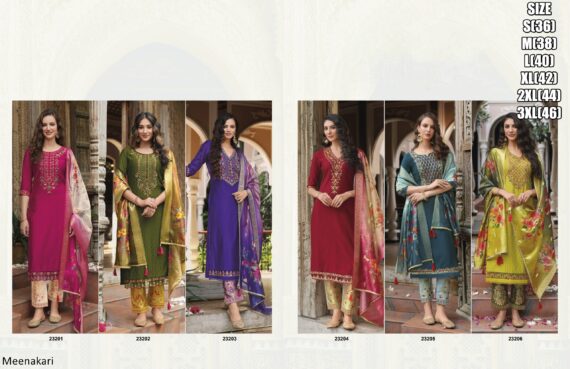 Buy Outstanding Multi Colour Embroidered Jacquard Viscose Designer Salwar Suits