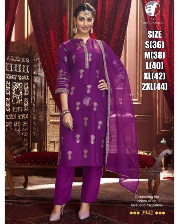 Enhance Your Wardrobe With Our Stitched Dola Silk Elegant And Fabulous Kurti Paired With Dupatta