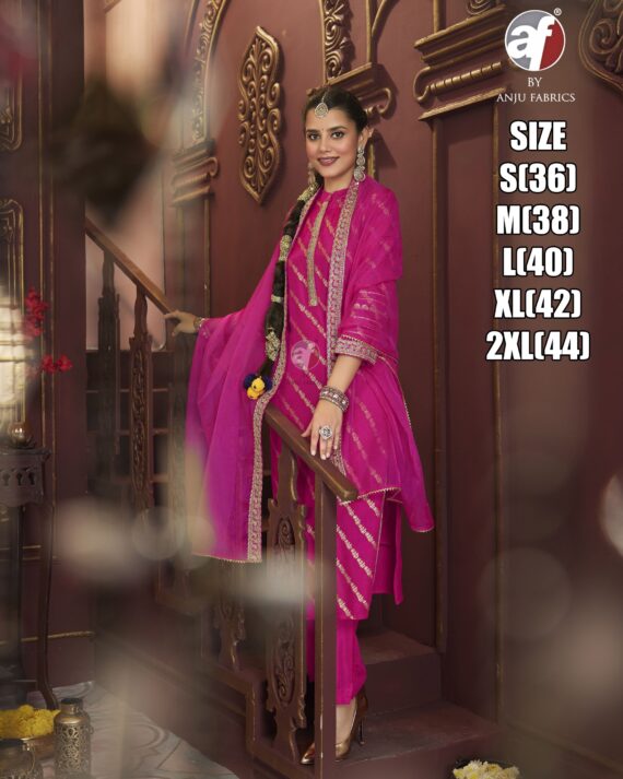 Enhance Your Wardrobe With Our Stitched Dola Silk Elegant And Fabulous Kurti Paired With Dupatta