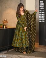 Presents This Stunning Fancy 3pcs Beautiful Printed Kurti With Full Flair Plazo And Dupatta Collection