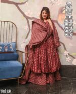 Presents This Stunning Fancy 3pcs Beautiful Printed Kurti With Full Flair Plazo And Dupatta Collection