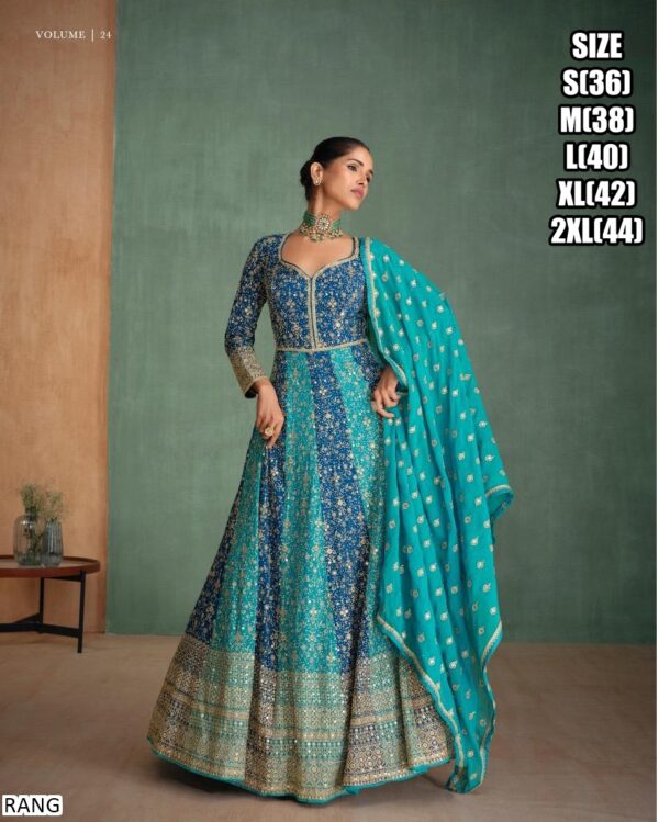 This Stunning Embroidered Georgette Gown Suit Is The Perfect Wear For Weddings