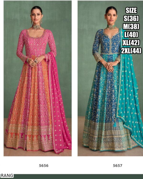 This Stunning Embroidered Georgette Gown Suit Is The Perfect Wear For Weddings