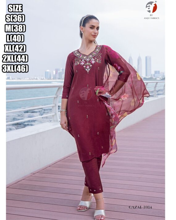 If You Are Looking For Something Comfortable As Well As Beautiful Then This Elegant Viscose Kurti Pant Pairs