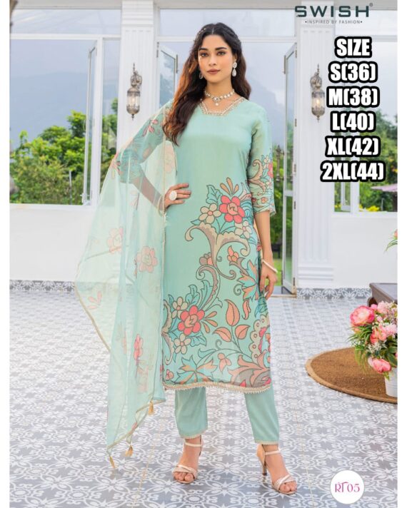 Ethnicrang Present The Fantastic Collections Of Digital Printed Kurti Pant Dupatta Sets
