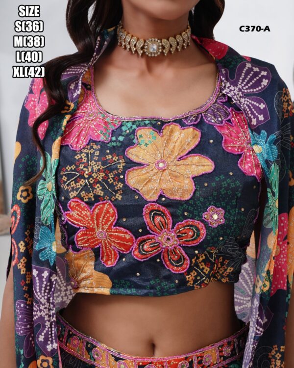 Make Your Elegant Party Look By Wearing This Stylish Crop Top With Plazo And Shrug Outfit