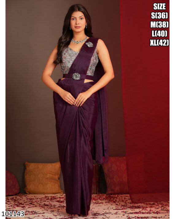 Glam Up In Minutes With Ethnicrang's Stunning Ready To Wear Saree With Blouse (One Minute Sarees)