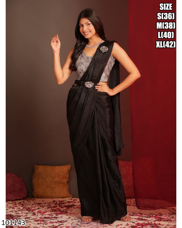 Glam Up In Minutes With Ethnicrang's Stunning Ready To Wear Saree With Blouse (One Minute Sarees)