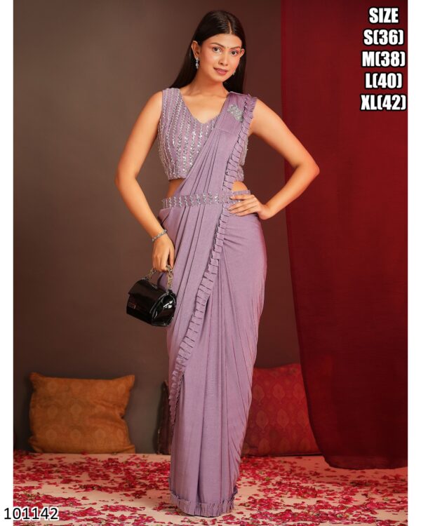 Glam Up In Minutes With Ethnicrang's Stunning Ready To Wear Saree With Blouse (One Minute Sarees)