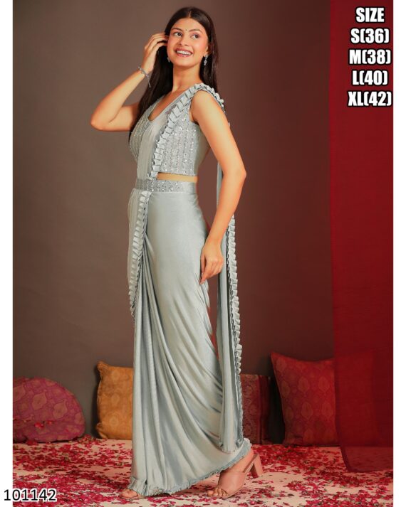 Glam Up In Minutes With Ethnicrang's Stunning Ready To Wear Saree With Blouse (One Minute Sarees)