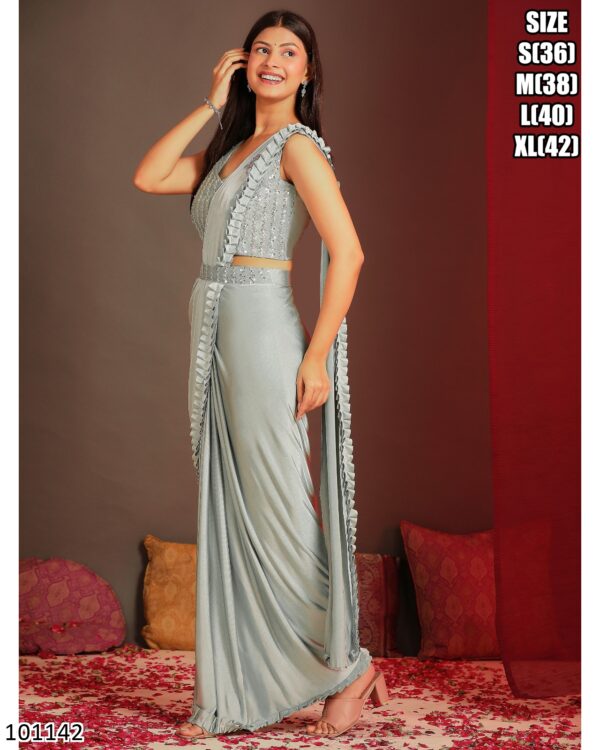 Glam Up In Minutes With Ethnicrang's Stunning Ready To Wear Saree With Blouse (One Minute Sarees)