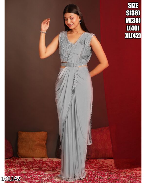 Glam Up In Minutes With Ethnicrang's Stunning Ready To Wear Saree With Blouse (One Minute Sarees)