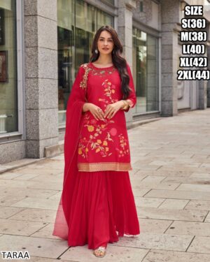Launching Any Ceremony Wear Women's Ethnic Top Plazo And Dupatta Set