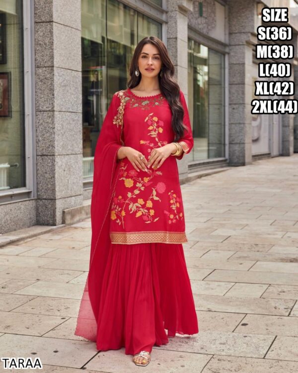 Launching Any Ceremony Wear Women's Ethnic Top Plazo And Dupatta Set