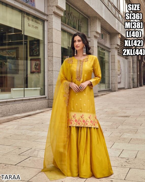 Launching Any Ceremony Wear Women's Ethnic Top Plazo And Dupatta Set