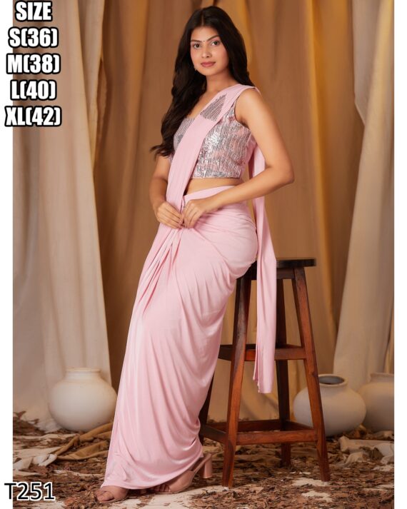 All New Party Wear Excellent Ready To Wear (One Minute Sarees) In Various Colours