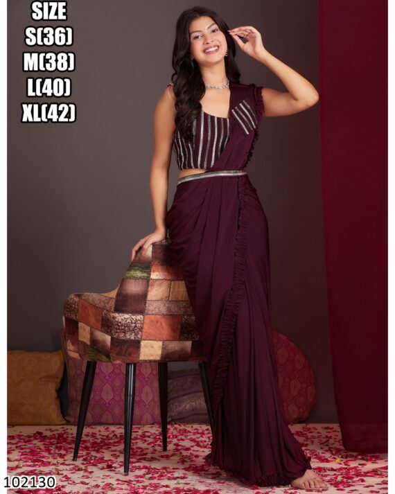 All New Party Wear Excellent Ready To Wear (One Minute Sarees) In Various Colours