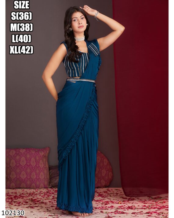 All New Party Wear Excellent Ready To Wear (One Minute Sarees) In Various Colours