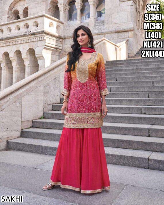 Buy Trendy And Fabulous Women's Wear Embroidered Top And Plazo With Dupatta