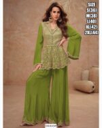 Here Are Gorgeous Ethnic Designer Chinon Top And Plazo (Bottom) Set Perfect For Elegant Parties