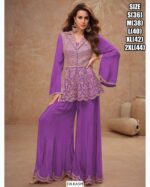 Here Are Gorgeous Ethnic Designer Chinon Top And Plazo (Bottom) Set Perfect For Elegant Parties