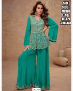 Here Are Gorgeous Ethnic Designer Chinon Top And Plazo (Bottom) Set Perfect For Elegant Parties