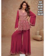 Here Are Gorgeous Ethnic Designer Chinon Top And Plazo (Bottom) Set Perfect For Elegant Parties