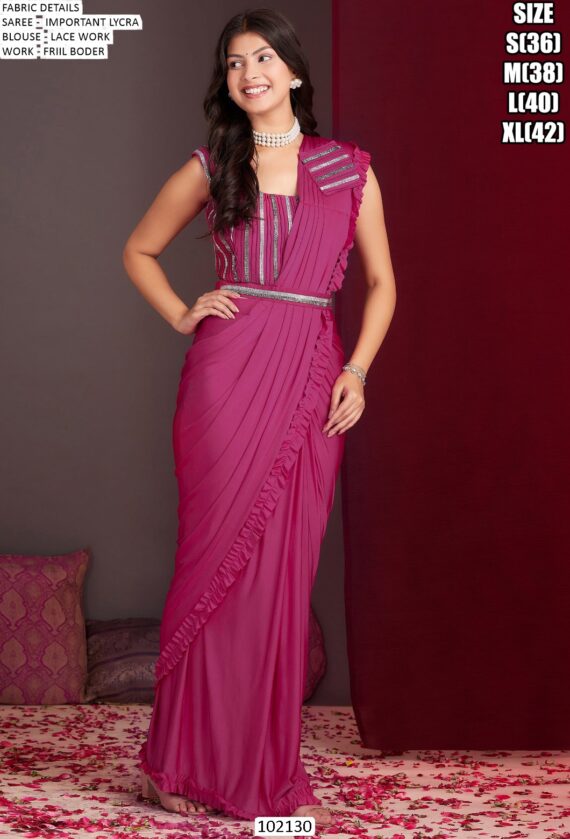 All New Party Wear Excellent Ready To Wear (One Minute Sarees) In Various Colours
