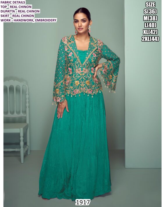 Introducing Our Exquisite Three Piece Sets, Crafted With The Finest Chinon Fabric And Embroidery Work