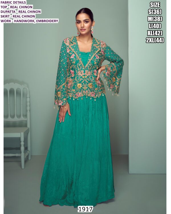 Introducing Our Exquisite Three Piece Sets, Crafted With The Finest Chinon Fabric And Embroidery Work