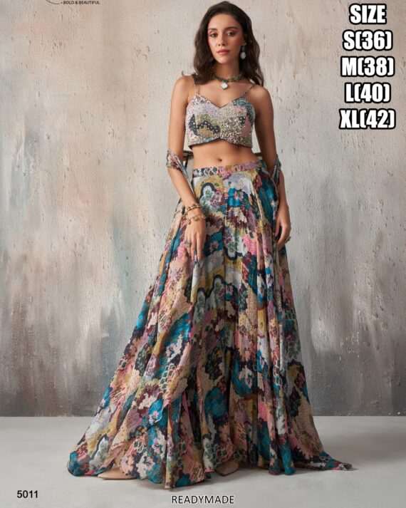 Pure Khatli Work With Sequins Designer Party Wear Lehenga Choli Sets