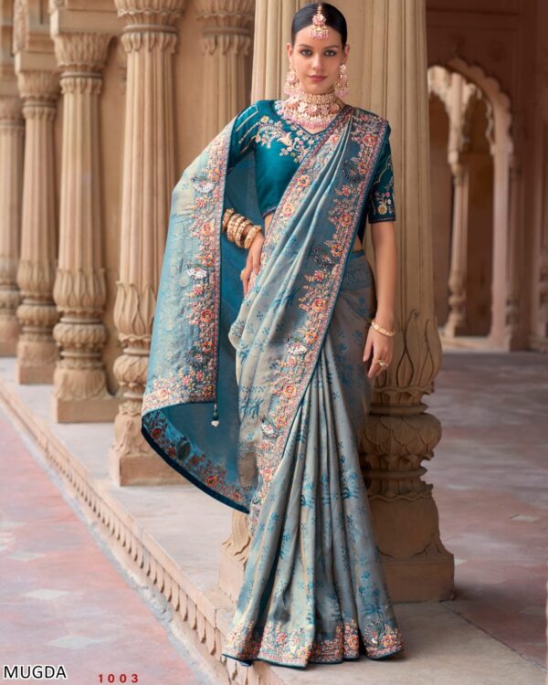 Ethnicrang Presents Latest Trends And Classics Wedding Wear Designer Un-Stitch Saree With Blouse