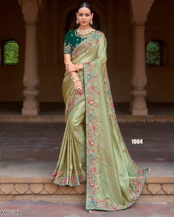Ethnicrang Presents Latest Trends And Classics Wedding Wear Designer Un-Stitch Saree With Blouse